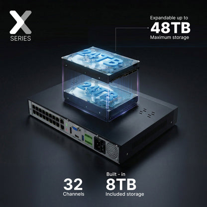Lorex Connect X Series 4K 32-Channel Wired NVR System with X5 Bullet Security Cameras - 8TB